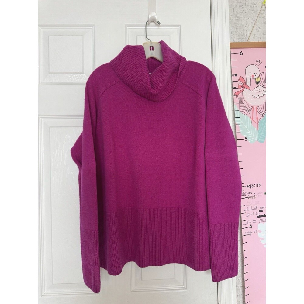 Athleta Aspen Turtleneck Medium Wool Cashmere Womens Sweater Purple